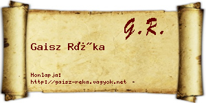 Gaisz Réka névjegykártya